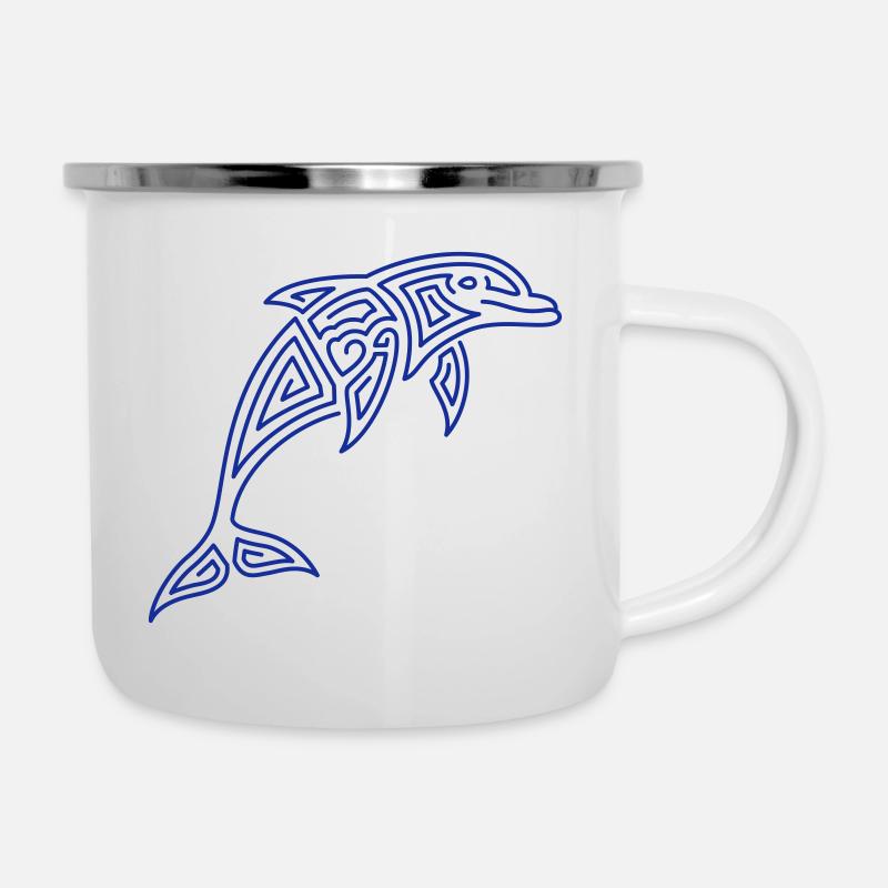 Dauphin - Tasse émaillée - blanc