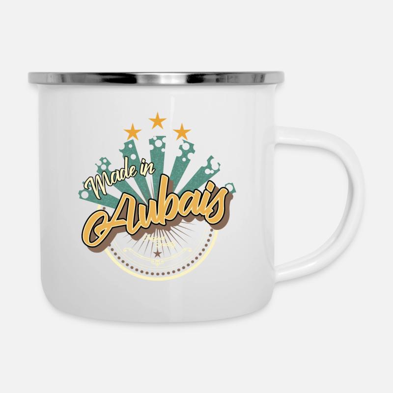 Made in Aubais - Tasse émaillée - blanc