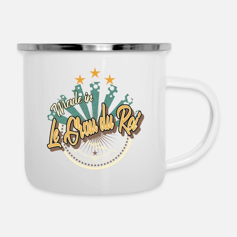 Made in Le Grau du Roi - Tasse émaillée - blanc