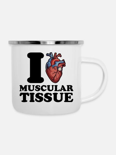 Ich liebe Muskelgewebe - Emaille-Tasse - Weiß