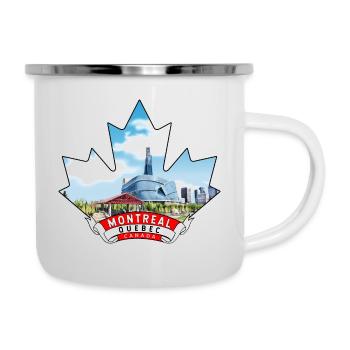 Montréal, Québec Canada Feuille d’érable - Tasse émaillée - blanc - Droite