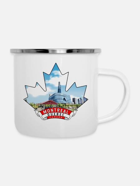 Montreal, Quebec Kanada Maple Leaf - Emaille-Tasse - Weiß