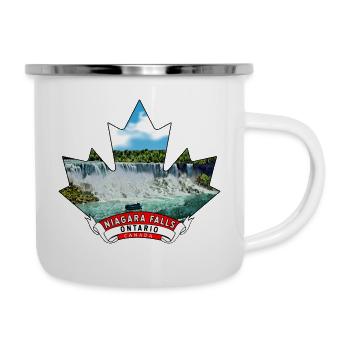 Niagarafälle, Ontario, Kanada Ahornblatt - Emaille-Tasse - Weiß - Rechts