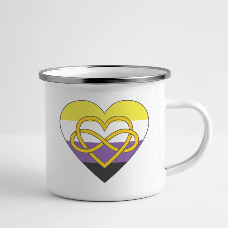Polyamory Infinity Heart Non-binary Pride Camper Mug