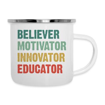 Croyant, Motivateur, Innovateur, Éducateur - Tasse émaillée - blanc - Droite