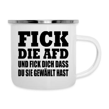 Afd - Emaille-Tasse - Weiß - Rechts
