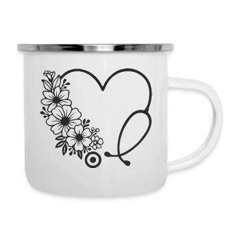 Floral Heart Stroller Design - Camper Mug - white - Right