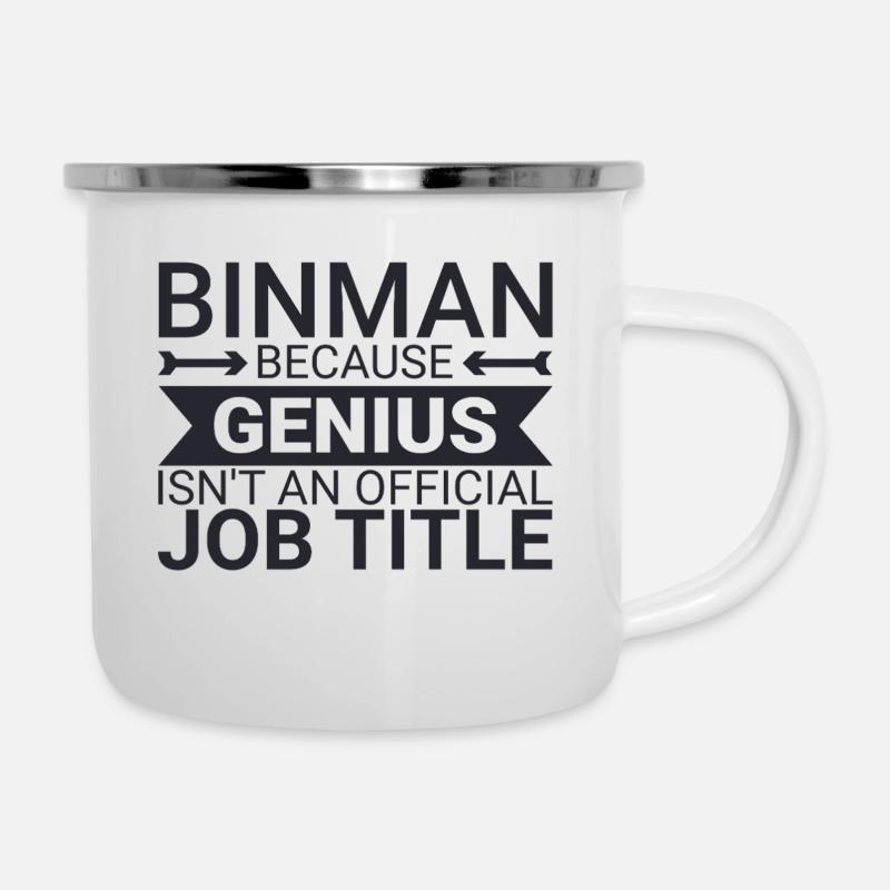 Binman Genius - Emaille-Tasse - Weiß