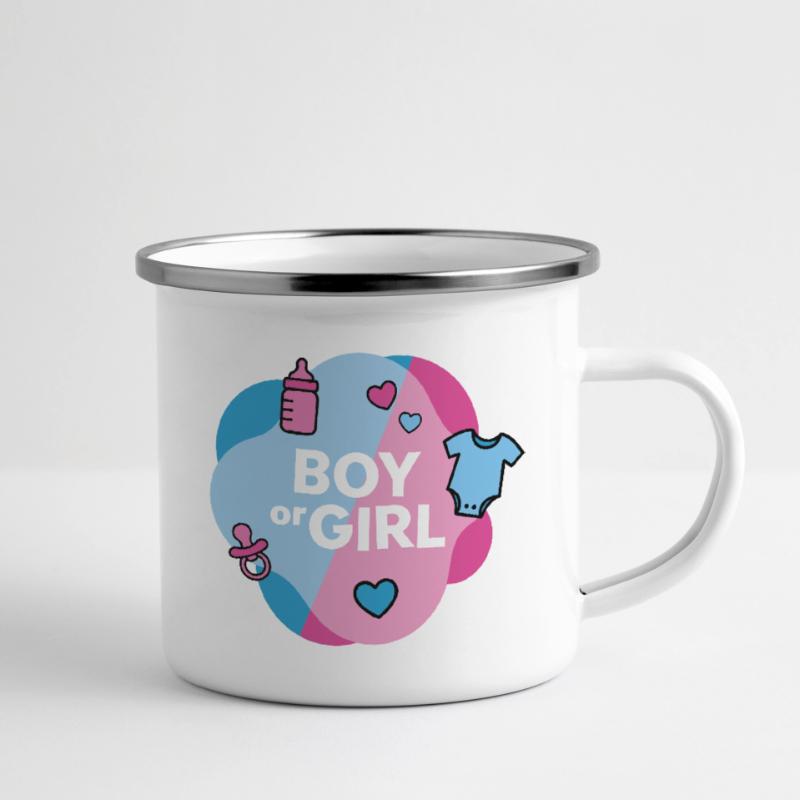 Geschlecht enthüllen Junge oder Mädchen Emaille-Tasse