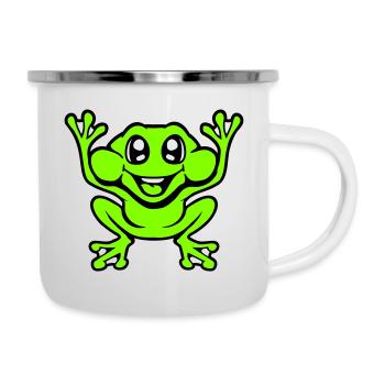 Frog Toad Laughs Funny Jumping Happy Comic - Camper Mug - white - Right