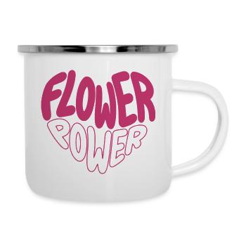 Flower Power Pink Font Design - Camper Mug - white - Right