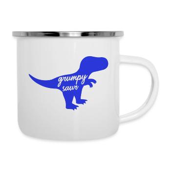 Silhouette drôle de dinosaure T-Rex Grumpysaur - Tasse émaillée - blanc - Droite