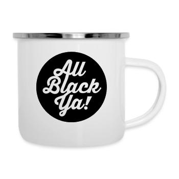 All Black Ya Typo Shirt - Emaille-Tasse - Weiß - Rechts