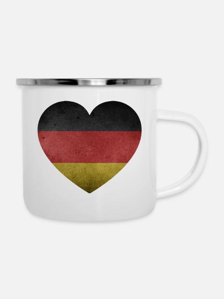 Herz Germany - Emaille-Tasse - Weiß