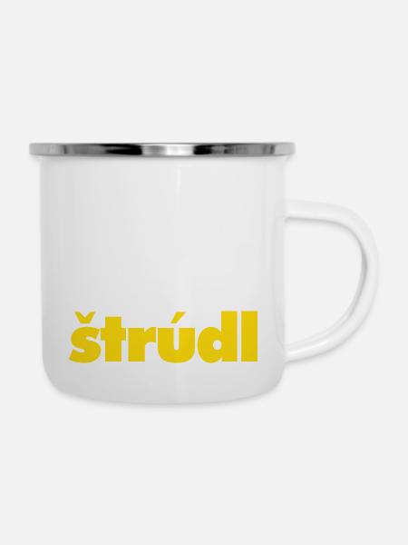 štrúdl - Emaille-Tasse - Weiß