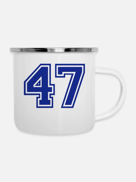 47 - Emaille-Tasse - Weiß