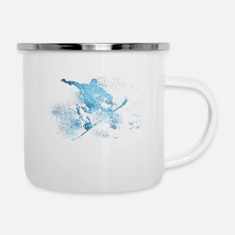 snowboard - Tasse émaillée - blanc