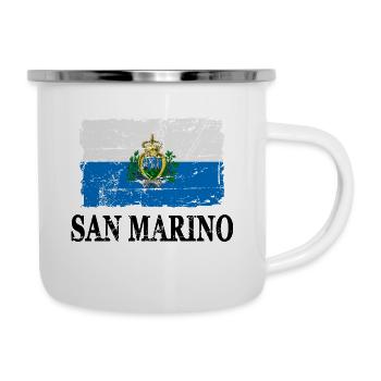 San Marino Flag - Emaille-Tasse - Weiß - Rechts