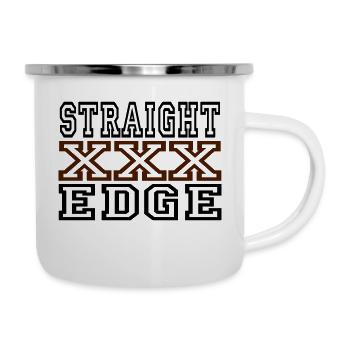 bord droit - Tasse émaillée - blanc - Droite