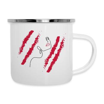 Illustration Model - Emaille-Tasse - Weiß - Rechts