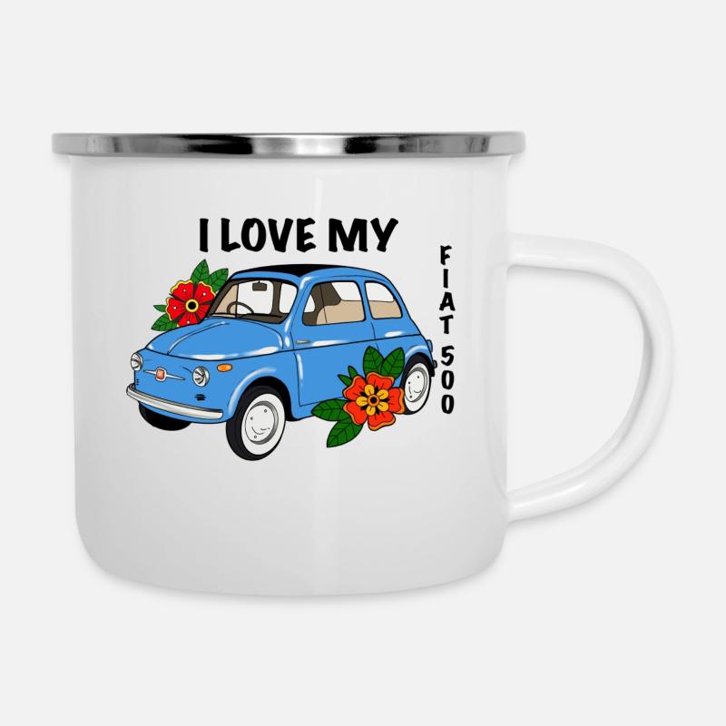 fiat500 - Tasse émaillée - blanc