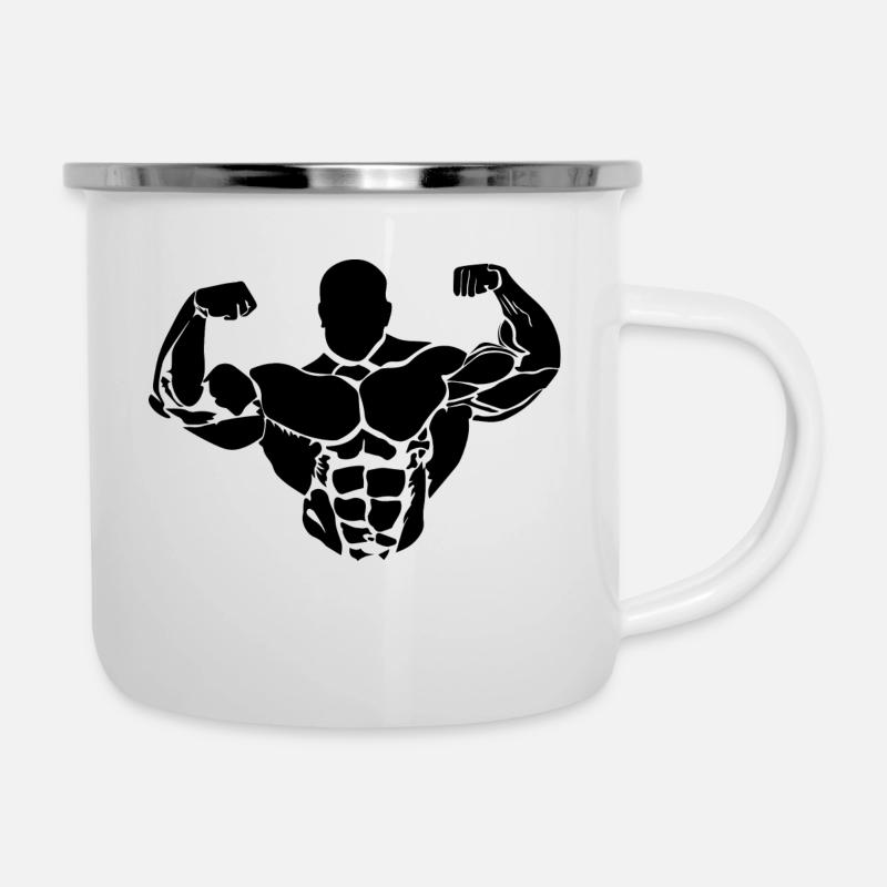 Musculation - Tasse émaillée - blanc