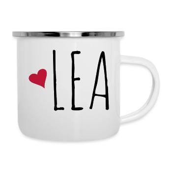 Coole Lea Geschenke mit Herz - Emaille-Tasse - Weiß - Rechts