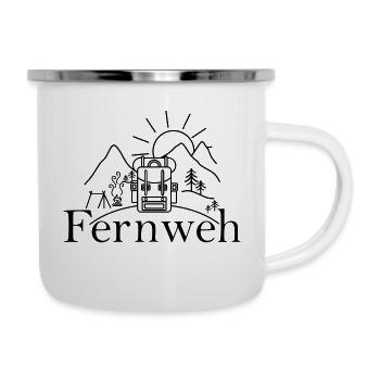 Fernweh - Emaille-Tasse - Weiß - Rechts