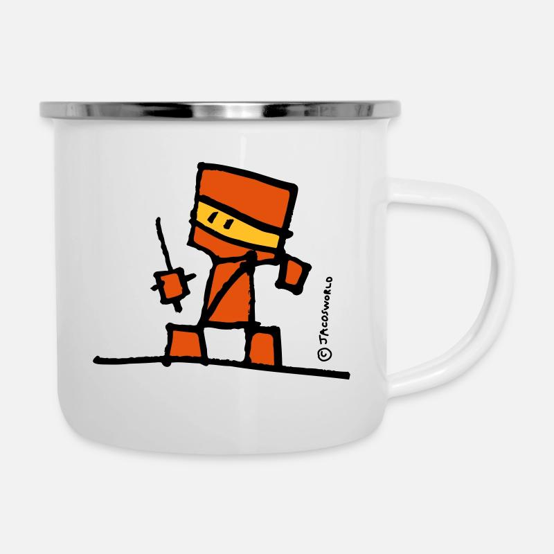 Jaco's World Ninja - Emaille-Tasse - Weiß