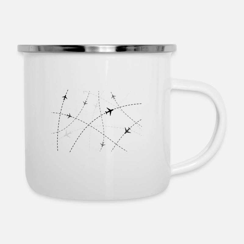 Lines with planes - Camper Mug - white