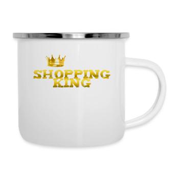 Shopping King - Emaille-Tasse - Weiß - Rechts