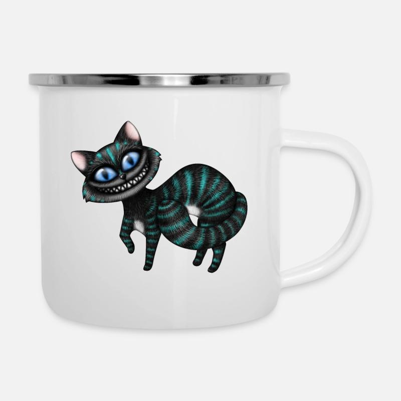 Blue Cheshire Cat - Camper Mug - white