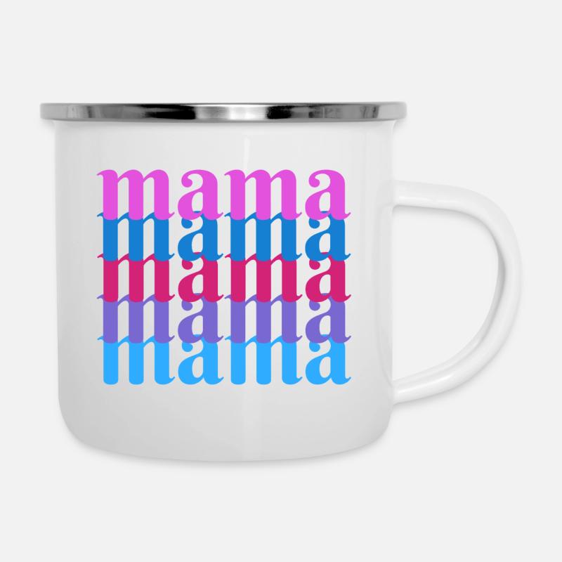 Mama - Emaille-Tasse - Weiß