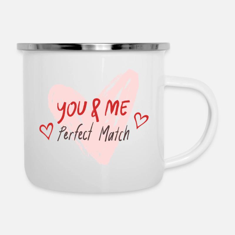 Perfekt Match - Emaille-Tasse - Weiß