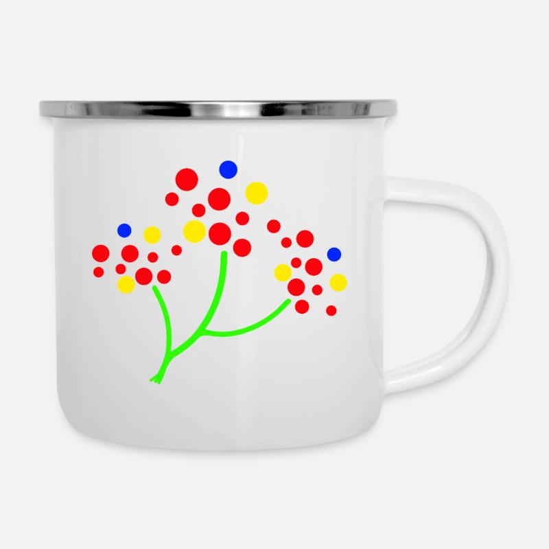 Neon Dot Tree Burst - Camper Mug - white