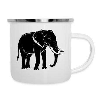 Éléphant - Tasse émaillée - blanc - Droite