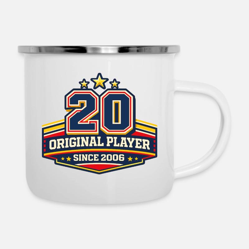 20. Geburtstag 2006 - Emaille-Tasse - Weiß