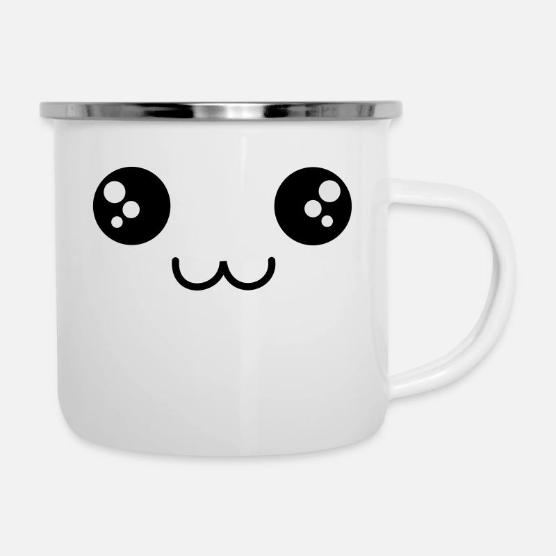 süßes Gesicht - Emaille-Tasse - Weiß