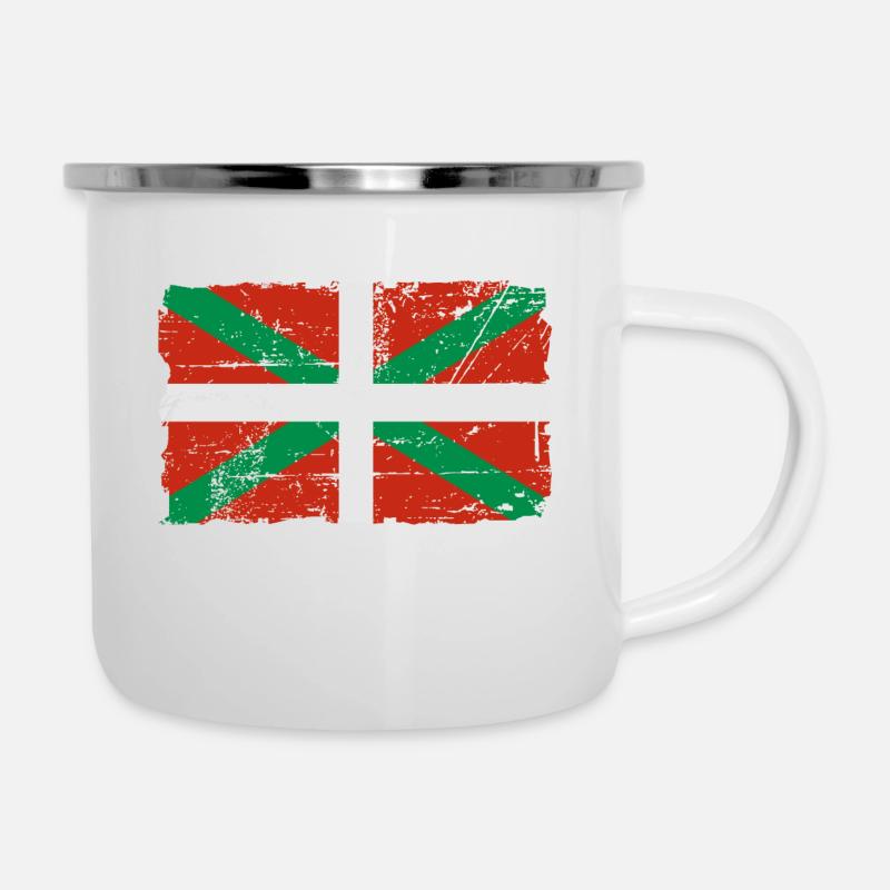 Drapeau du Pays Basque - Drapeau - Euskadi - Tasse émaillée - blanc