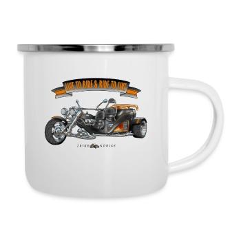 TRIKE KÖNIGE / LIVE TO RIDE & RIDE TO LIVE - Emaille-Tasse - Weiß - Rechts