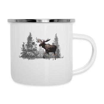 Elch - Emaille-Tasse - Weiß - Rechts