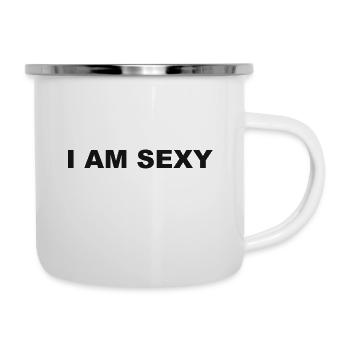 I AM SEXY - Tasse émaillée - blanc - Droite