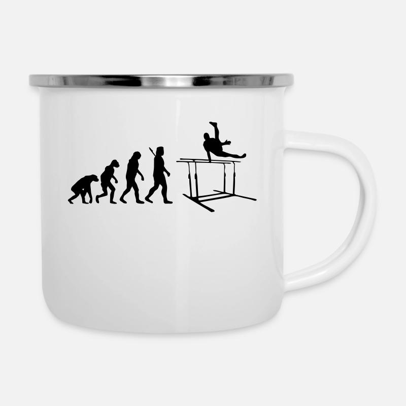 Evolution - Turnen - Baren - Emaille-Tasse - Weiß
