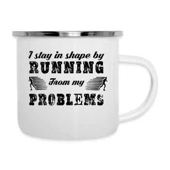 Running - Emaille-Tasse - Weiß - Rechts