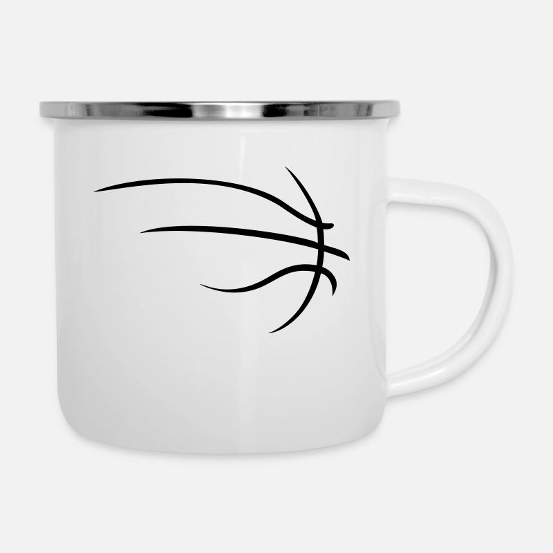 basketball - Emaille-Tasse - Weiß