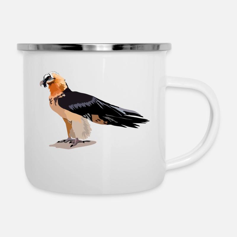 Bartgeier - Emaille-Tasse - Weiß