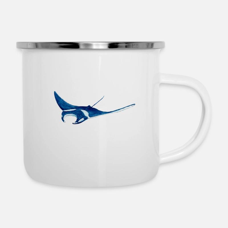 Raie manta - Tasse émaillée - blanc