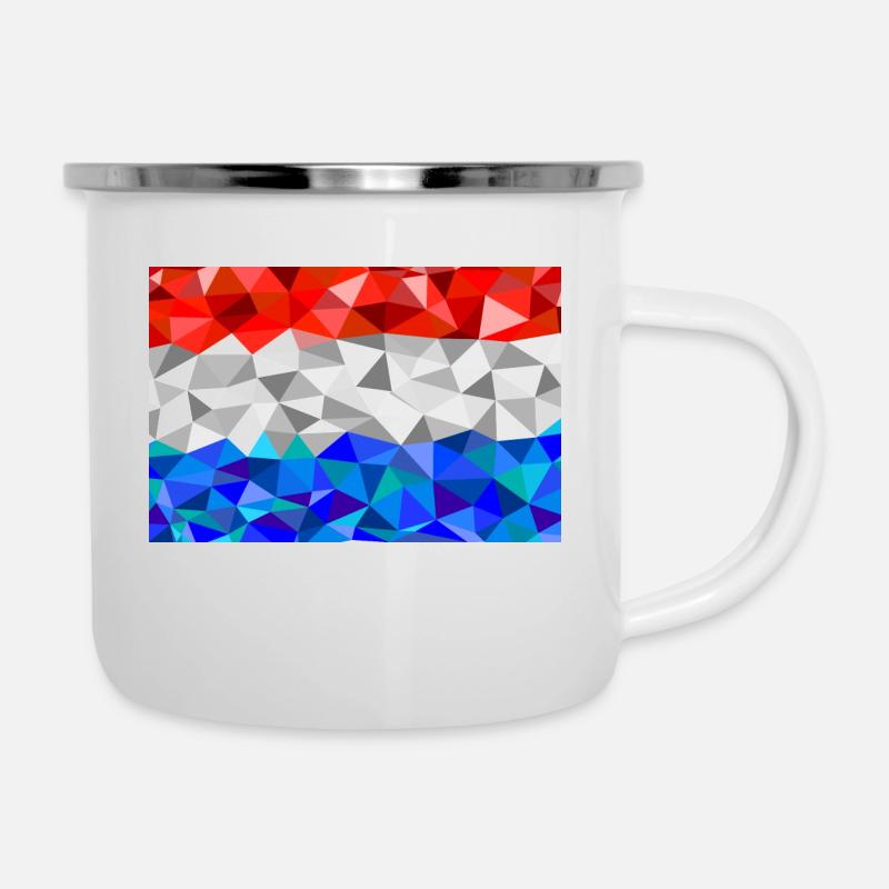 Luxembourg flag in low poly style - Camper Mug - white