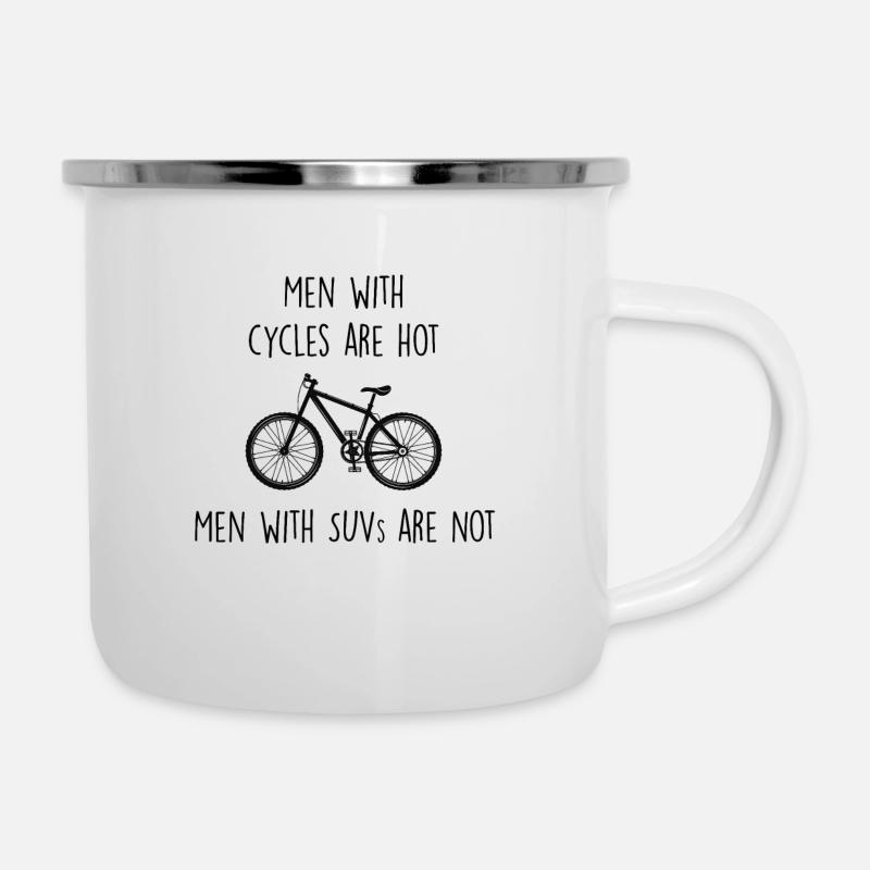 CYCLES ARE HOT - Emaille-Tasse - Weiß