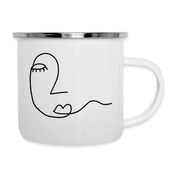Woman Face abstract - Camper Mug - white - Right
